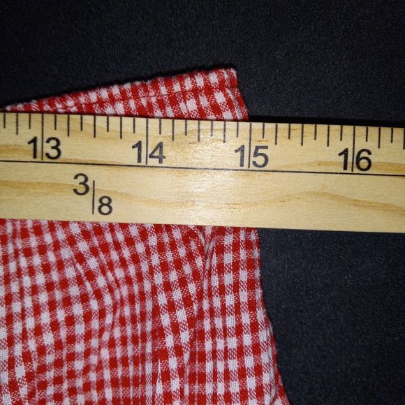 Allison Daley Crop Pants Size 14P Petite Gingham Check Red White Pull On - Picture 5 of 7